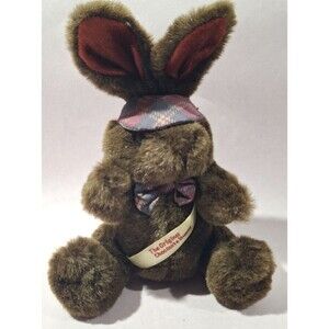 Tb Trading Co The Original Cocolate Bunny w Bow Tie Visor Sitting 7.5 inches
